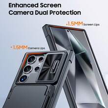 cenmaso Étui portefeuille compatible avec Samsung Galaxy S24 Ultra, support de cartes (4 cartes) et cache-caméra avec support, [blocage RFID] pour femmes et hommes, coque de protection intégrale en PC pour S24 Ultra 2024 - Noir - Voir 7