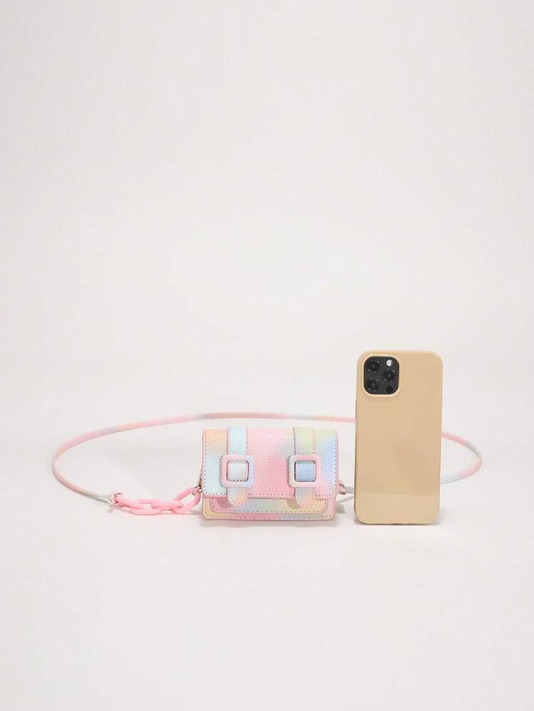 1pc Girls Pu Crossbody Bag, Cover Closure, Litchi Pattern Solid Color Niche Personalized Creative Casual Crossbody Bag Small Square Bag, Cute Fashionable And Versatile Fresh And Simple Harajuku Style Lightweight Commuting Travel, Suitable For Daily Use - A - View 4