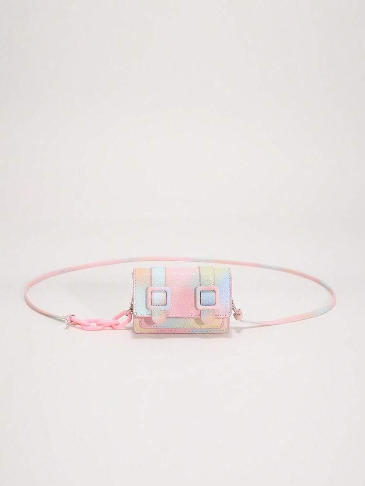 1pc Girls Pu Crossbody Bag, Cover Closure, Litchi Pattern Solid Color Niche Personalized Creative Casual Crossbody Bag Small Square Bag, Cute Fashionable And Versatile Fresh And Simple Harajuku Style Lightweight Commuting Travel, Suitable For Daily Use - A - View 3