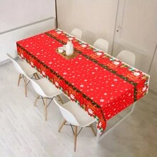 1 khăn trải bàn tiệc Giáng sinh, khăn trải bàn bằng polyester chống trượt bền, khăn trải bàn hình chữ nhật có thể giặt bằng máy, dùng để trang trí và ăn mừng ngày lễ, trang trí nhà cửa, quà tặng Giáng sinh - Nhiều màu - Xem 17