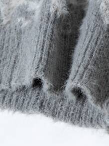 Fashionable Leopard Print V-Neck Button-Down Cardigan Sweater, Casual Loose Fit, Warm And Versatile For Men And Women, Suitable For Spring, Autumn, And Winter - Grey - View 8