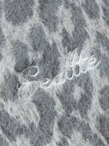 Fashionable Leopard Print V-Neck Button-Down Cardigan Sweater, Casual Loose Fit, Warm And Versatile For Men And Women, Suitable For Spring, Autumn, And Winter - Grey - View 4