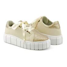 Women's Casual Sneakers With Shiny Glitter And Satin Ribbon Are The Perfect Choice For Those Looking For Comfort And Style In One Product. RT FOOTWEAR - 米色 - 查看 3