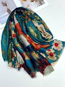 New Simple Print Women Scarf Fashion Neck Wrap Spring/Summer Sun Protection Beach Shawl Linen Feel For Ladies - Multicolor - View 9