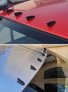 10pcs Car Modifications Shark Fin Antenna Roof Top Decorative Tail Fin Sticker Accessories - Multicolor - View 6