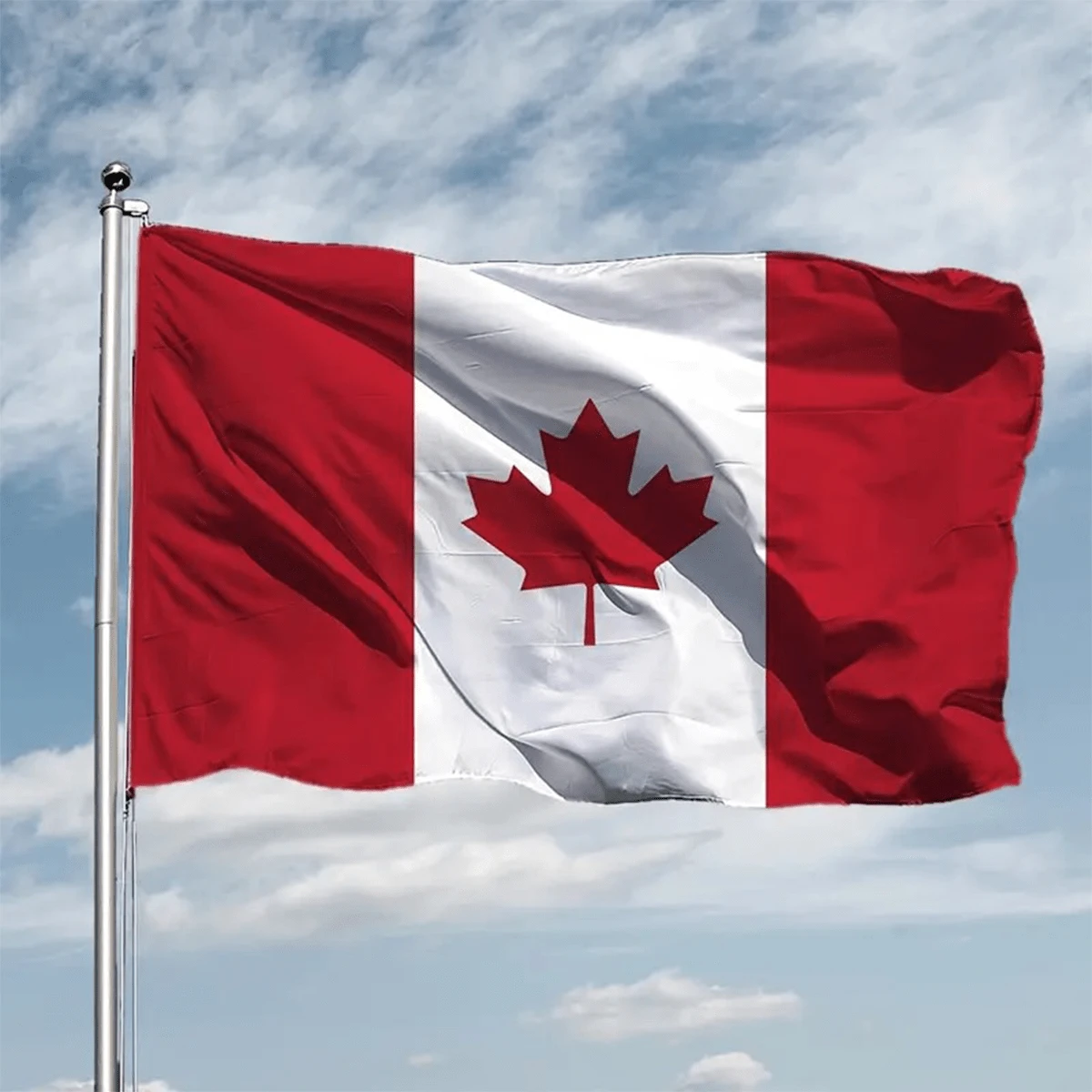 Bandera nacional de Canadá 3x5, resistente a los rayos UV y a la intemperie, perfecta para eventos al aire libre, festivales y celebraciones - Blanco - Ver 1