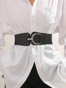 1 chiếc thắt lưng đàn hồi trang trí thắt lưng kim loại bạc cổ điển theo phong cách Gothic, phụ kiện cosplay, kẹp thời trang đa năng cho bữa tiệc - Cái nút - Xem 1