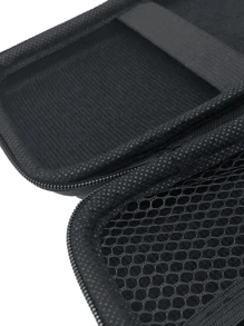 拉链式线缆整理盒，便携式多色充电器耳机便携包 - 黑色 - 查看 5