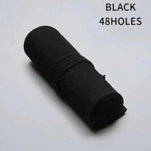 Estuche de lona hecho a mano creativo con 12/24/36/48/72 agujeros, gran capacidad, estuche de lápices, caja de papelería para bocetos, caja de papelería simple, bolsa para bolígrafos, soporte para bolígrafos, bolsa de almacenamiento de maquillaje (sin lápices) - cortina de pluma - Ver 16