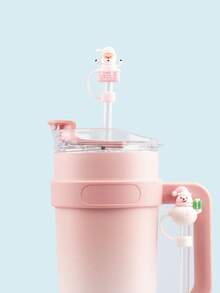 4 piezas Tapas de sorbete de silicona navideñas - Lindas cubiertas de sorbete reutilizables para vasos, compatibles con 10 mm, perfectas para regalos y decoraciones navideñas