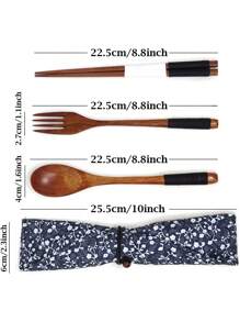 一套勺子、筷子、叉子餐具袋，家用日常用品