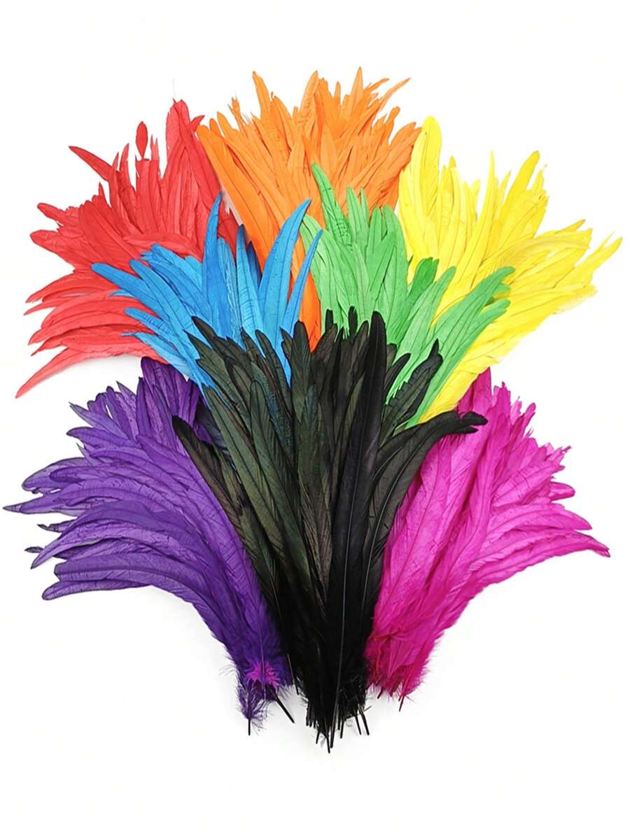 20pcs 23.30cm-9.2-12nch Rooster Pheasant Tail Feathers Plumes DIY Headdress Halloween Decoration Wedding Christmas Craft Supplies Accessories