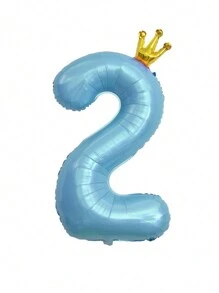 1pc Letter Design Birthday Party Decorative Balloon,Christmas - Blue - View 9