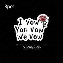 3pcs I Vow You Vow We Vow Sticker, Kindle Stickers, Book Club Vinyl Sticker, The Ritual Dark Romance Book,Self-Adhesive, Single Use, Fade-Resistant, Perfect For Laptops, Water Bottles, Cars Back To School - Black - View 5
