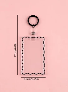 2件装钥匙扣透明创意亚克力学生校园卡饭卡保护套钥匙圈轻便钥匙扣吊坠办公用品学校用品家居用品返校礼物照片徽章夹卡夹钱包名片夹信用卡夹身份证夹女士女士卡片钱包 - 彩色 - 查看 7