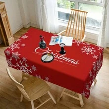 1 khăn trải bàn tiệc Giáng sinh, khăn trải bàn bằng polyester chống trượt bền, khăn trải bàn hình chữ nhật có thể giặt bằng máy, dùng để trang trí và ăn mừng ngày lễ, trang trí nhà cửa, quà tặng Giáng sinh - Nhiều màu - Xem 21