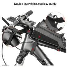 ROCKBROS Waterproof Touchscreen Seat Tube Package For 5.8 /6 Bicycle Accessories Bicycle Bag Front Wheel Phone Bicycle Accessories - 黑色 - 查看 9