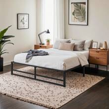 HOOMIC Twin/Full/Queen/King Metal Bed Frame, Stable Mattress Foundation, Reinforced Structure, Headboard Compatible, No Box Spring Needed, Easy Assembly * Bed Frame Queen Queen Bed Frame Bed Frame Full Full Size Bed Frame King Size Bed Frame Twin Bed Frame Room Decor Home Decor Christmas Decor Bedroom Decor Valentine Day Decor Storage Living Room Decor Furniture House Decor - màu đen - Xem 2