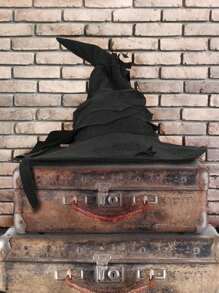 I LOVE FANCY DRESS Black Wizard Hat Black Witch Hat Magical World Fantasy Costume Halloween Cosplay Movie Wizard Witch Role Playing Game Halloween Decoration - Black - View 1