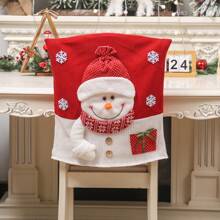 1pc Christmas Chair Cover Reusable Table And Chair Cover Party Decoration Santa Claus Snowman Pattern Chair Cover For Christmas Party Decoration New Year Restaurant Kitchen Supplies - Multicolor - View 8