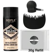 27.5g Natural Hair Fibers, Suitable For Thinning Hair, Can Be Dyed, Fills Hairline And Temples, Invisible, Sweat-Resistant, Long-Lasting - 0.97oz/ 27.5g - 查看 14