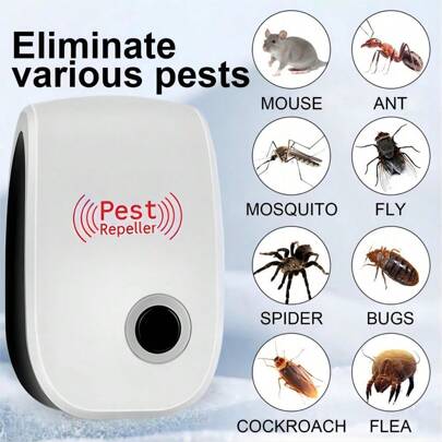 A Type Plug (110-127V) Ultrasonic Smart Inverter Pest Repeller, Physical Pest Control, Silent Operation, Effective Against Multiple Pests, Suitable For Home, Kitchen, Office, Hotel, Warehouse, Indoor Pest & Mosquito Elimination