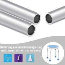 Froadp 360° Swivel Shower Chair Modern Adjustable Height 37-53cm With Non-Slip Rubber Feet Shower Aid Portable Shower Seat Max Load: 136kg - With Handle - View 3