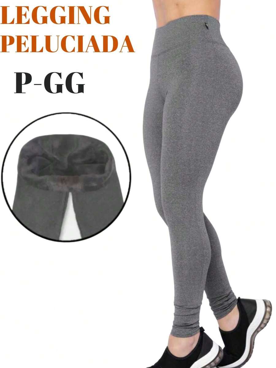 BASIC BLACK PLUSH LEGGINGS, WOMEN'S FLANNEL LEGGINGS, HIGH WAIST, IDEAL FOR PILATES, GYM, SPORTS GYMNASTICS - Xám - Xem 1