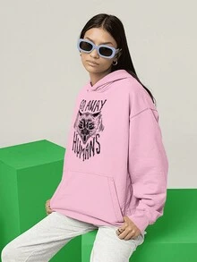 Gothic Rock Cat Meme  Sweatshirt 2471 FLUXOGEEK - 淺粉色 - 查看 6