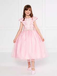 Girls Dresses - Màu Hồng baby - Xem 4