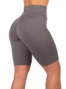 Women's Suplex Bermuda Shorts, High Waist, Thick Girl - màu đen - Xem 7