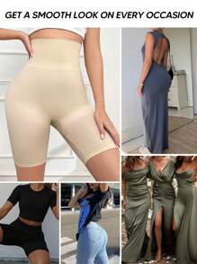 Women's Slim Fit Shaping Shorts, Tummy Control, Butt Lifting, Semi-Sheer