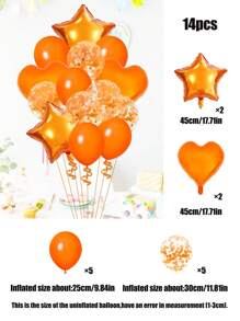 14pcs 18" Star & Heart Foil Balloons, 12" Transparent Sequins Latex Balloons, Suitable For Wedding/Birthday Party Decorations, Ramadan, Ramadan Decor, Eid Mubarak - Multicolor - View 17