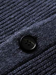 Cardigans grande taille pour hommes - Bleu marine - Voir 4