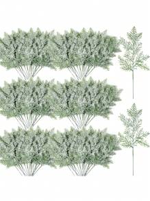 15 件圣诞闪光松针 11.4 英寸松针茎挑选 DIY 圣诞花环花环装饰人造松树枝适用于圣诞节冬季家居中心装饰派对装饰（绿色）、情人节、礼物 - 綠色 - 查看 2