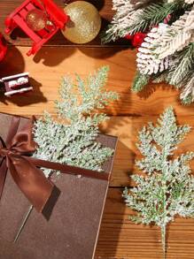 15 件圣诞闪光松针 11.4 英寸松针茎挑选 DIY 圣诞花环花环装饰人造松树枝适用于圣诞节冬季家居中心装饰派对装饰（绿色）、情人节、礼物 - 綠色 - 查看 5