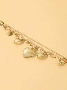 yijiangbeiting 男士交叉和珠子墜飾手環 - 銀色 - 查看 9