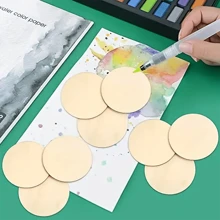 10/20/30pcs 4-Inch Unfinished Wooden Round Slices, Blank Wooden Discs For Painting, Staining, DIY Crafts, Home Decor, Bedroom Decor, Room Decor, Background Decor, Birthday Decor