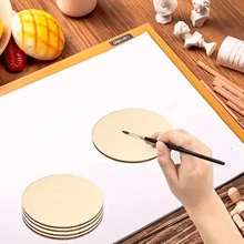 10/20/30pcs 4-Inch Unfinished Wooden Round Slices, Blank Wooden Discs For Painting, Staining, DIY Crafts, Home Decor, Bedroom Decor, Room Decor, Background Decor, Birthday Decor