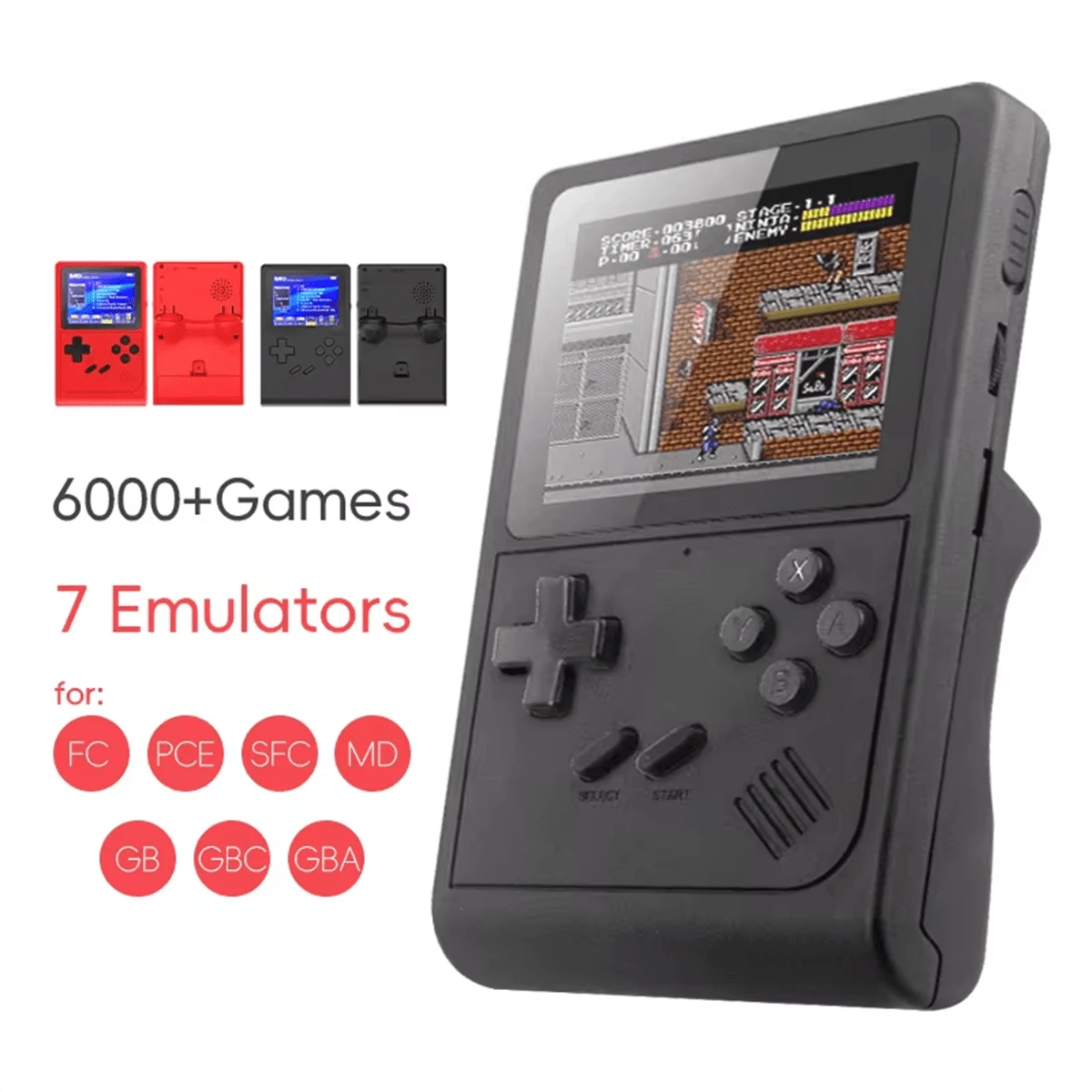 DATA FROG Handheld Game Console Portable Retro Mini Video Game For NES/SNES/GBA Emulators Consoles For Gameboy Player GB300 - Multicolor - View 1