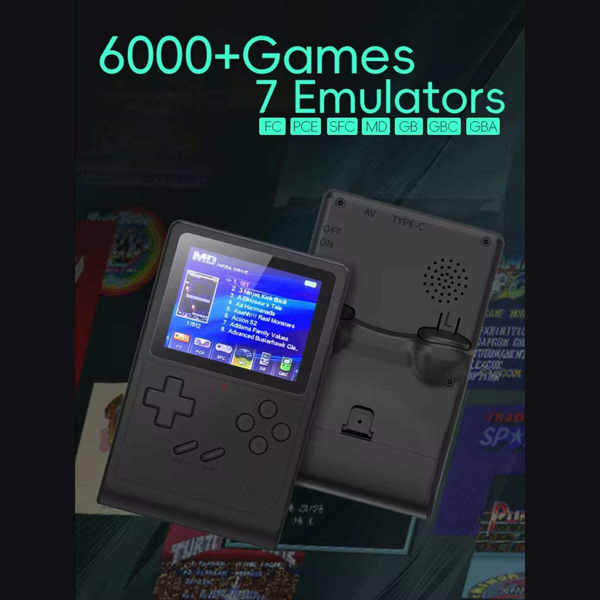 DATA FROG Handheld Game Console Portable Retro Mini Video Game For NES