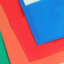 Heavy Duty Plastic Folders With 2 Pockets For Letter Size Paper, Assorted Color,Poly Folders, Plastic Pocket Folder With Business Card Slot,For School/Home/Office,Pack Of  1 - Çok renkli - Görünüm 9