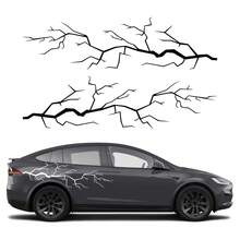 2PCS Car Door Side Stickers Lightning Sticker For Tesla Model X S Y 3 PVC Car Decals Waterproof Vinyl Film Auto Accessories - 190x75cm/74.8x29.53inch - View 2