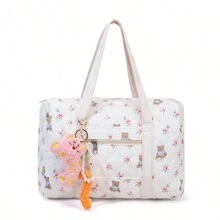 Duża torba ciążowa, prosta torba na pieluchy z nadrukiem, torba na ramię, torba wielokomorowa dla mam (bez akcesoriów) - Biały - Zobacz 2