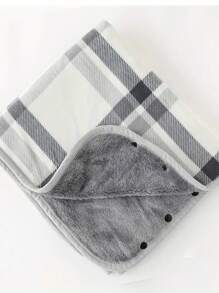 1pc Poncho Thick Plaid Fleece Double Layer Multi-Functional Shawl Blanket, Suitable For Home,Office,Maternity Use, Autumn/Winter - Multicolor - View 9