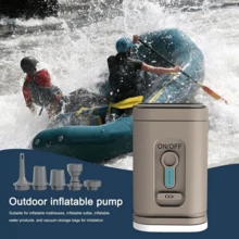 Portable Mini Air Pump Rechargeable Camping For Air Bed Mattress And Kayak USB - 棕色 - 查看 4