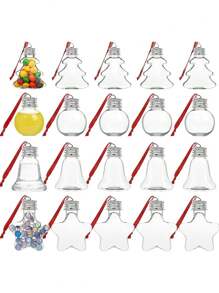 10pcs 50ml Deluxe Christmas Ball Ornament Set - Hanging Christmas Decoration, Party Beverage Container, Candy And Dried Fruit Storage - Perfect For Christmas Tree Decoration, Party, And Gift Giving, Halloween, Halloween Decoration