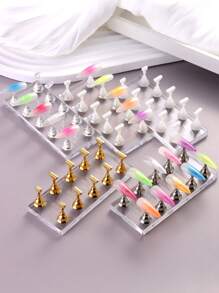 5 Styles Of Magnetic Nail Holder False Nail Tip Practice Stand Holder Acrylic Showing Shelf Nail Art Display For Salon DIY Manicure - Multicolor - View 2