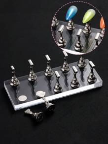 5 Styles Of Magnetic Nail Holder False Nail Tip Practice Stand Holder Acrylic Showing Shelf Nail Art Display For Salon DIY Manicure - Multicolor - View 7