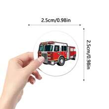 500pcs Fire Truck Graffiti Stickers For Computer Desk, Helmet, Skateboard, Guitar, Water Bottle, Luggage, Notebook, Diy Arts & Crafts, Self-Adhesive - Multicolor - View 9